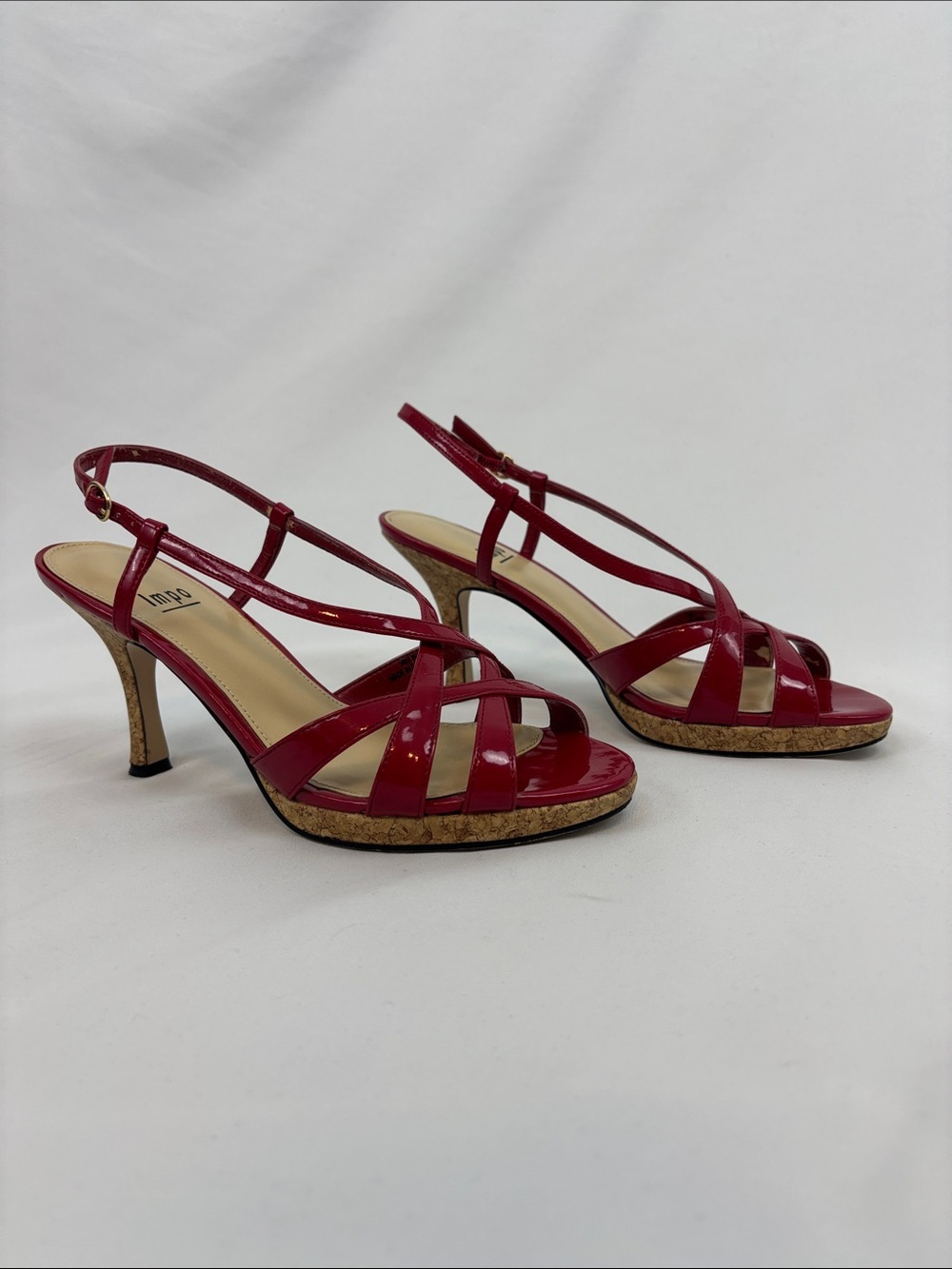 Red heeled sandals